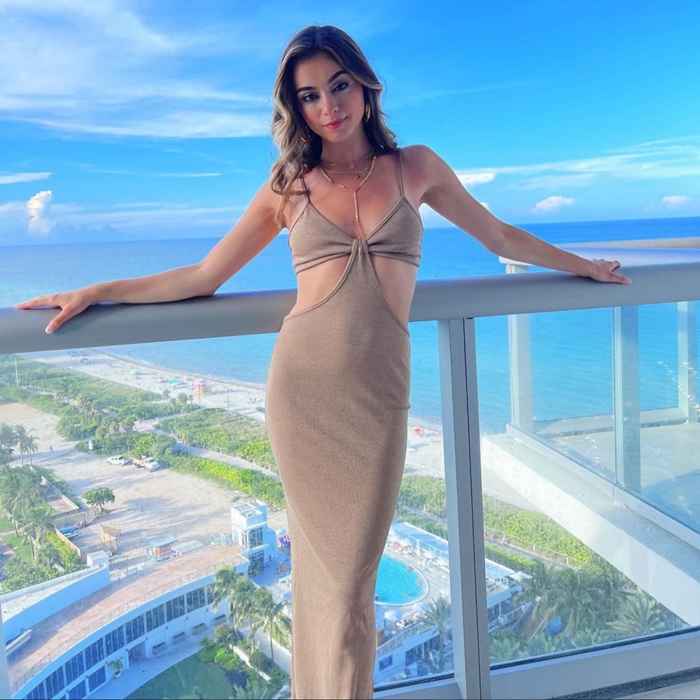 Nude cutout dress